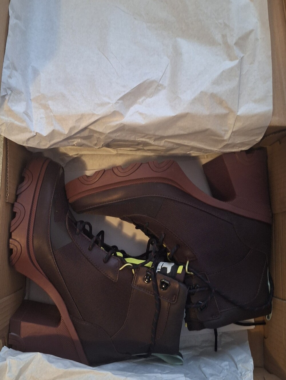 Sorel Brown Brex Heel Lace-Up Boots